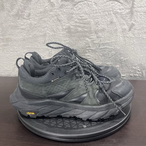 Hoka One One Anacapa 2 Low GTX Black Womens Sz 7.5B Gore-Tex Trail Running Shoes - Picture 1 of 10